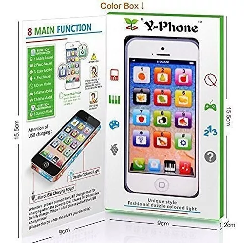 YOYOSTORE 1 Pc Phone Toy Play Cell Phone Mobile Cellphone with USB  Recharable Cable for Baby Kids