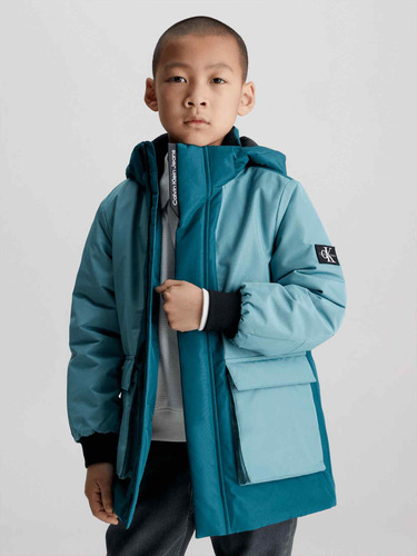 Chamarra Azul Calvin Klein Parka De Niño