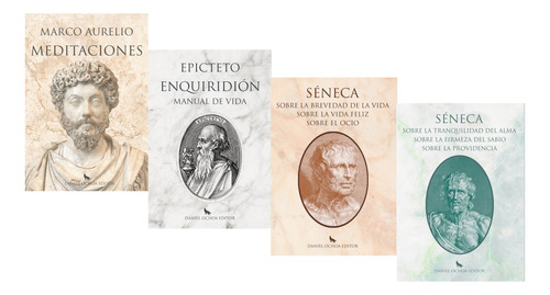 Pack 4 Libros Estoicismo - Marco Aurelio Epicteto Séneca Doe