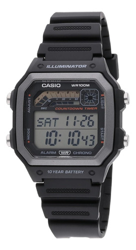 Reloj Casio Illuminator Ws1600h-1av Para Hombre, Batería De