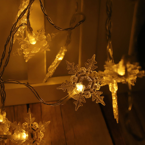 Luces De Navidad Led Con Forma De Copo De Nieve De 3 Metros