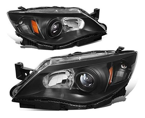 Conjunto De Faros Para 08-11 Subaru Impreza, Negro/cristal