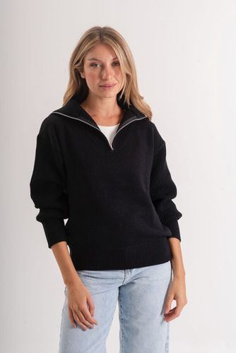 Sweater De Mujer Abrigado Básico Con Cierre