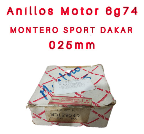 Anillos Motor 6g74 Mitsubishi Montero Dakar Sport 025mm