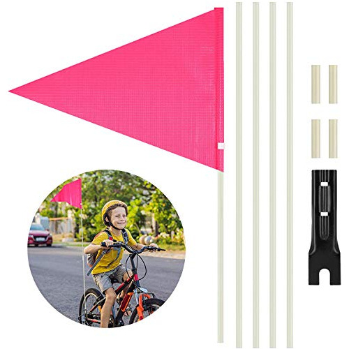 6ft Bike Safety Flag With Pole Reflective Bike Trailer ...