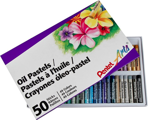 Pentel Arts Phn-50 - Juego De 50 Colores Pasteles Al Oleo