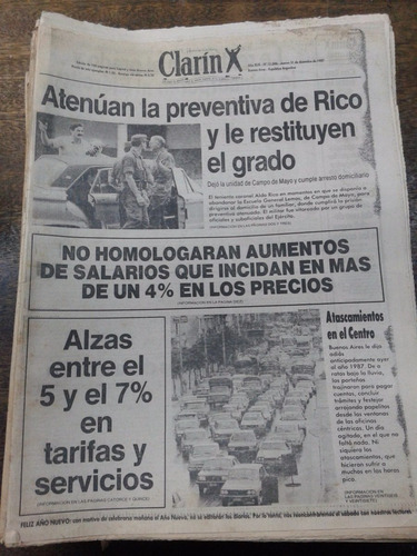 Clarin * 31 Diciembre 1987 * 