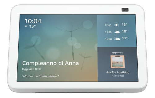 Imagen 1 de 6 de Amazon Echo Show 8 2nd Gen con asistente virtual Alexa, pantalla integrada de 8" glacier white 110V/240V