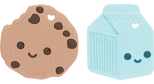 Nuby All Silicone Chocolate Chip Cookie & Milk Carton Teethe