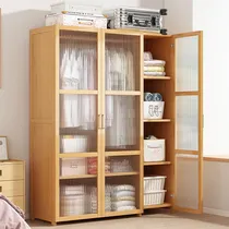Comprar Roperos De Bambú Organizados Closets Con 3 Puertas 4 Niveles