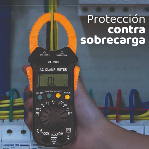 Imagen 3 de 6 de Pinza Amperometrica Dt-203 Compacta Y Completa Capacimetro