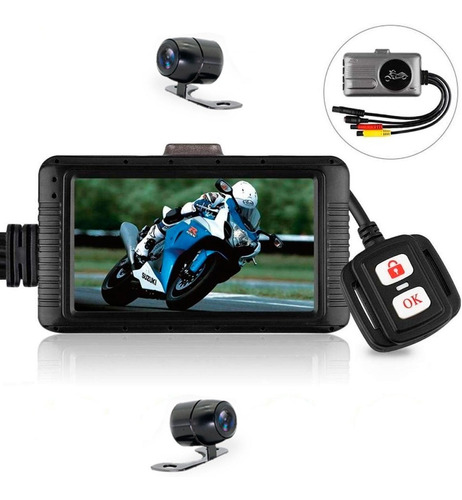 Cámara De Seguridad Para Moto Dvr Pantalla 3 Pulgadas