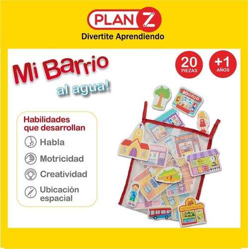 Imagen 3 de 10 de Juguete Agua Bebes Barrio Goma Eva C Bolsa Red Infantil