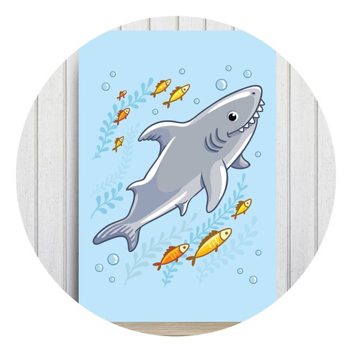 Placa Decorativa Infantil Shark Tubarão 20x30cm