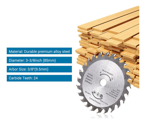 Hoja De Sierra Para Madera Tct Cortador De Madera 3-3/8 PuLG