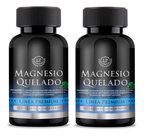 Pack Magnesio Quelado 2 Envases Para 6 Meses   Sin Sabor