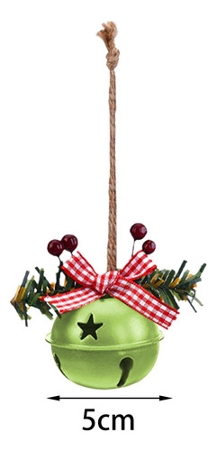Campana De Navidad Con Lazo, Timbres Campanas Redondas Verde