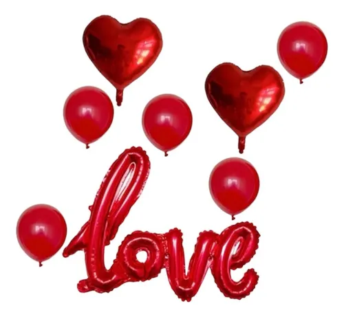 Pack 15 Globos Piezas Día De Los Enamorados / San Valentín | Cuotas sin ...
