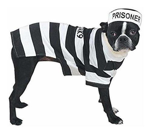 Disfraz Perrito Prisión Perro 24  Negro Y Blanco