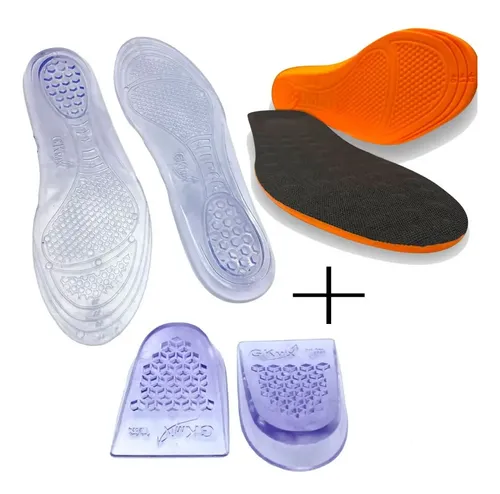 Kit 3 Pares Palmilha Ortopédica Conforto Gel Anti Impacto