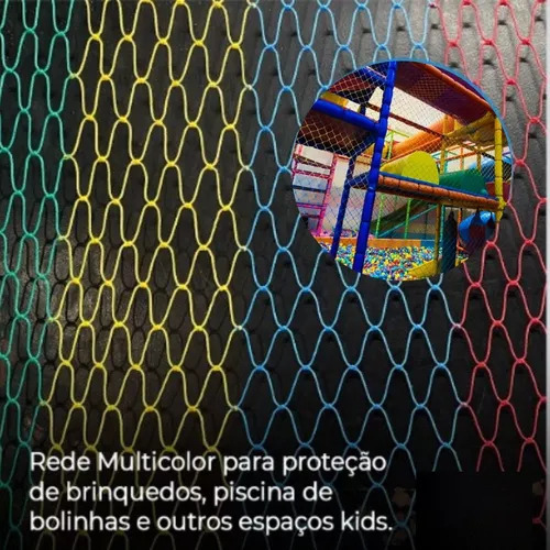 Rede Kid Play Malha 5 Polietileno Color 64mts2 20.00x3.20mts