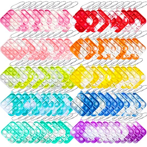 100pcs Easter Day Mini Pop It Keychain Fidget Toys,east...