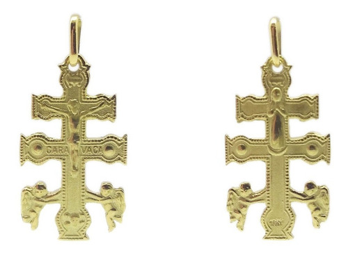 Cruz De Caravaca (doble Faz) - Oro 18k - 30mm - 4,4 Gramos