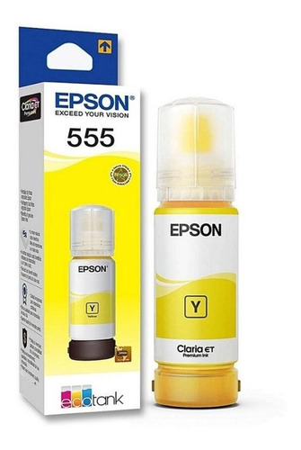 Tinta Epson 555 Amarillo T555420-al 70 Ml Para L8160 Y L8180