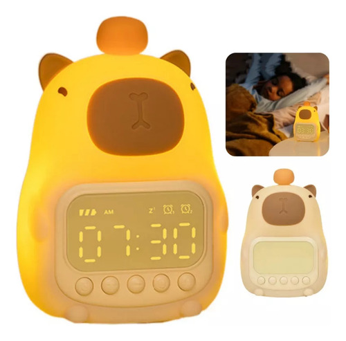 Hermoso Despertador De Silicona Capivara, Luz Nocturna Para
