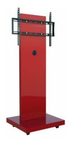 Soporte De Pantalla En Pedestal Con Ruedas Slim Color Rojo