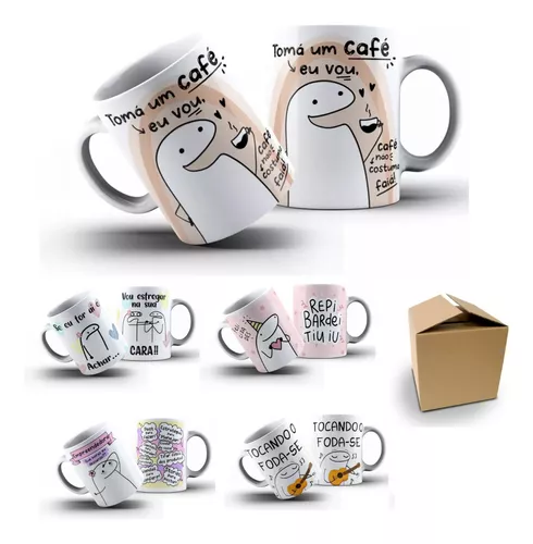 Caneca Flork Meme Bentô Divertida - Com Café & Sem Café