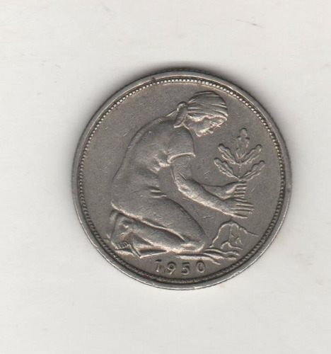 Alemania Federal Moneda De 50 Pfennig 1950 D Km 109.1 - Xf