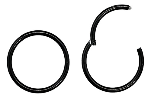 Piercing Nariz Titanio Argolla Clicker 0.8mm Negro Nostril
