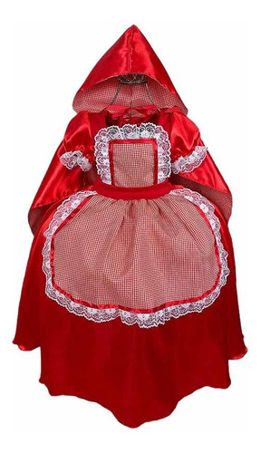 Vestido Disfraz De Caperucita Roja Princesa Con Capucha