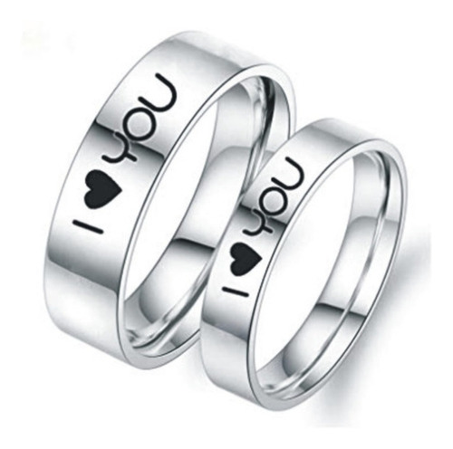 Aro En Plata 950 I Love You , Novios Enamorados