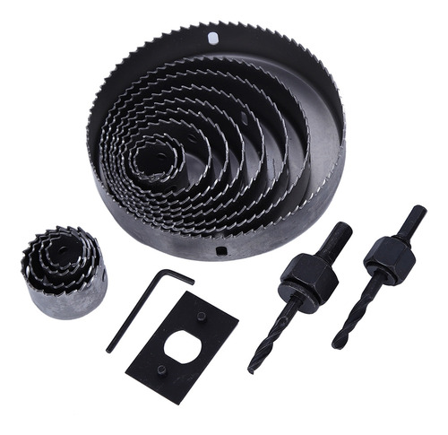 Imagen 3 de 5 de Set Brocas Escalonadas Broca Avellanadora Sierra Copas 17pcs