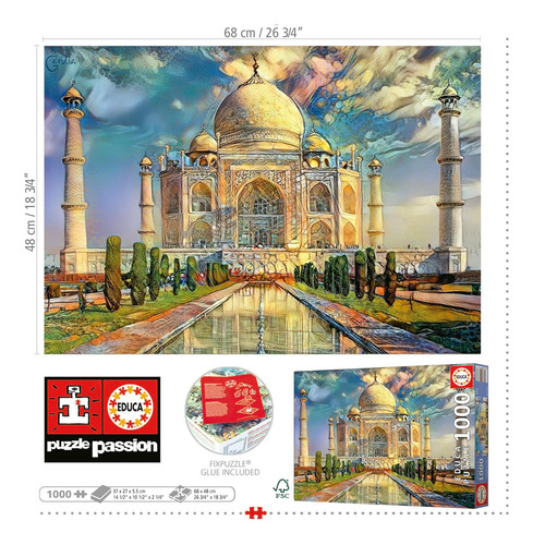 Rompecabezas Puzzle Educa 1000 Piezas Taj Mahal 19613
