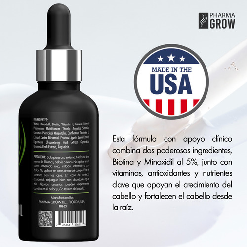 Pharma Grow Minoxidil 5% + Biotina Solución Tópica 50ml