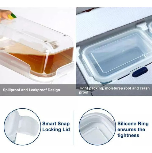 Pack 3 Taper Tupper Hermético Vidrio Comida 1.500ml Allegra