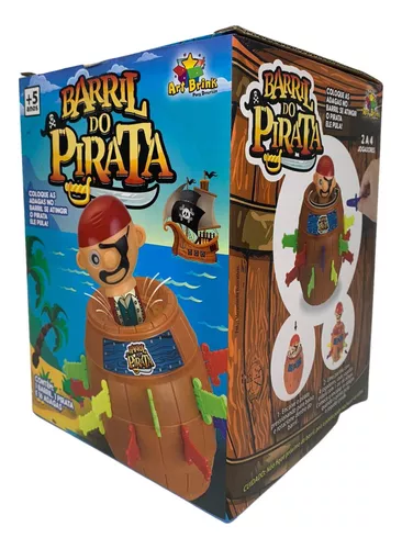 Brinquedo Barril Pula Pirata Pequeno Grande Diversão Crianças