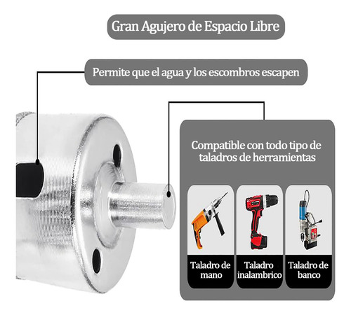 Broca De Diamante De 15 Peças, Ferramentas De Broca De
