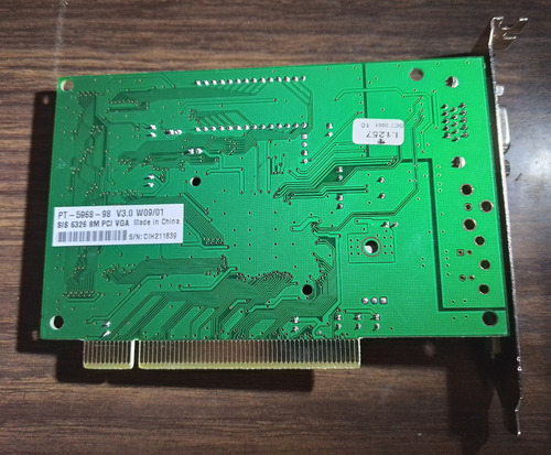 Tarjeta Pine Sis 6326 Bus Pci 32bit Salida Vga 8 Mb Retro (Usado)