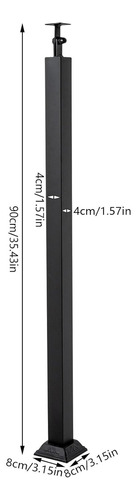 Balaustres Cuadrados Negros De Metal - Soporte Ajustable 270