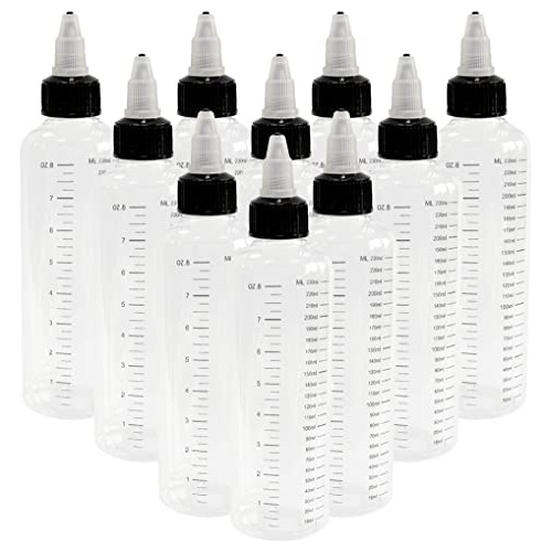 Botellas Graduadas Pet 10pcs 250ml(8.45oz) Con Tapón Twist