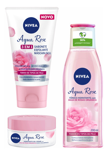 Aqua Rose Esfoliante Creme Hidratante E Tônico Hidratante Tipo De Pele Todo Tipo De Pele