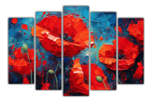 Cinco Lienzos Imagenes Orquídeas Profundidad 125x75cm