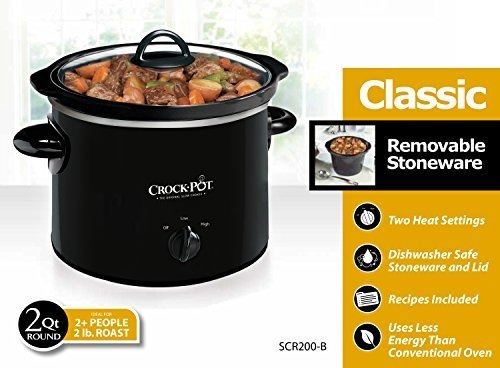Olla De Cocción Lenta Manual Redonda Crock-pot De 2 Cuartos