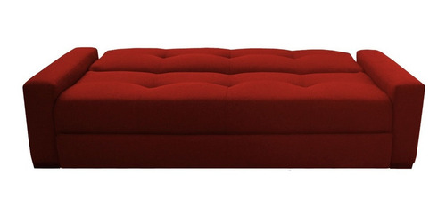 Sofa Cama Sofacama Futon Sillon Sala Mobleco Color Rojo Diseño De La Tela Loneta