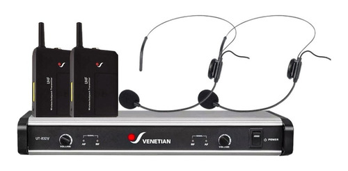 Venetian Ut-832v Microfono Doble Inalambrio De Vincha Uhf