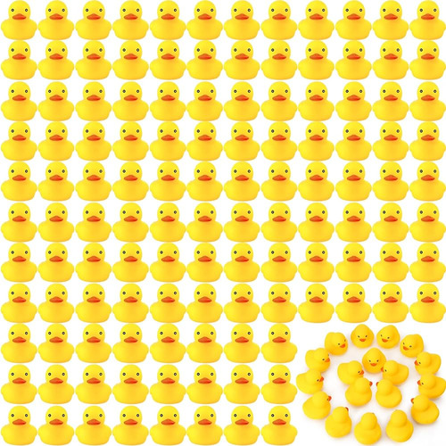 Vinsot 100 Pcs Bath Ducky Mini Rubber Ducks Yellow Rubber Du